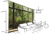Scenolia Papier Peint Intissé Jardin et Patio Tropical 4 x 2,70m - Décoration Murale Effet Trompe l'Oeil - Revêtement Panoramique Tapisserie XXL - Pose Facile et Qualité HD