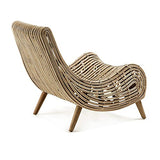 Kave Home - Fauteuil en rotin avec Pieds en Bois d'acajou