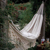 AQH 2 Personne Hamac Boho Grand Brésilien en Macramé Frange Double Deluxe Hamac Swing Net Chaise Suspendue Hamac