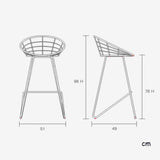 lxn Tabouret de bar Noir de simplicité Moderne, chaises Hautes de Salle à Manger rembourrées avec Tabouret Haut et Dos Creux, Pieds de Coussin en Coton Gris - 1pcs