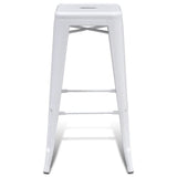 vidaXL 2 Tabourets de Bar Hauts Blanc Chaise de Bar Haute Tabourets Bar Mobilier de Bar