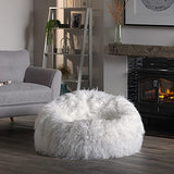 Icon Pouf Classique en Fausse Fourrure, Pouf Gros de Salon, Pouf Fauteuil pour Adultes avec Remplissage