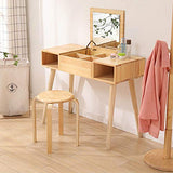 IBUYKE Chaise Salle à Manger/Tabourets de Bar Empilables en Bois Massif Sièges Lisses pour Salon, Cuisine, Bistrot pour Salon, Cuisine, Bistrot Bois Naturel 40x33x44cm RF-752