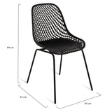 IDMarket - Lot de 4 chaises Maelys Noires Pied métal pour Salle à Manger