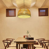 YAZAHOH Suspension en Bambou Tissé Suspension Naturelle Simple Tissée À La Main Lampe Suspendue De Ferme Créative Lustre en Rotin pour Salle À Manger Chambre