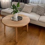 Table basse Casa ronde en bois véritable - Fabriquée à la main en chêne allemand - Design universel - Clair - S