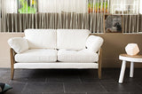 pib Canapé Vintage Ariston Blanc - Bois Massif, Grand Confort d'assise, Matériaux Nobles, Finition Vernie | L'élégance d'un canapé scandinave au Design Vintage - Blanc Creme (L167 x H83 x P91 cm)