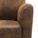 Festnight Chaise Fauteuil Bureau Fauteuil de Salon Similicuir Daim Marron