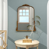 SHYFOY Miroir Mural Antique Orné Baroque Orné, Miroirs décoratifs d'entrée de Salle de Bains Armoire à Poudres, Miroir Ancien élégant Traditionnel, 80 X 60 CM