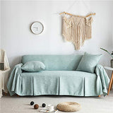 AIBBMIN Simple Jeté de Canapé Jeté de Lit en Lin Couverture de Fauteuil Décorative Housse de Canapé Antidérapage Universelle