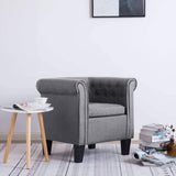 vidaXL Fauteuil avec Coussin Chaise de Salon Fauteuil de Salle de Séjour Chaise de Chambre à Coucher Intérieure Couloir Maion Gris Clair Polyester