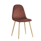 Yata Home Lot de 4 Chaises 44x44x87cm Rose Anthracite Tendance Scandinave Velours Pied Métal Look Bois Salle à Manger Salon Bureau Chambre