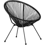 TecTake 800729 2 Fauteuils Acapulco de Jardin de Salon Design rétro, pour Un Usage en intérieur et extérieur - Plusieurs Couleurs - (Noir | no. 403302)