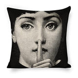 Lina Cavalieri Housse de coussin décorative en lin artificiel, œil personnalisé, comprend uniquement une taie d'oreiller (45 x 45 cm) A19