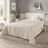 IBENA Nancy Plaid Jete de lit 280x250 cm - Motif Moderne, Lavable en Machine, Couvre lit uni Beige, Motif torsadé