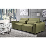 Siblo Canape Lit 3 Places - Valeria Collection Meubles de Salon - Confortable Canapé Convertible - Canapé 3 Places - Vert Clair - 249x111x90cm