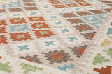 RugVista, Summer Kelim, Fait Main, Tapis, Tapis Kelim Moderne, Pile Moyenne, 160 x 230 cm, Rectangle, Care & Fair, Laine, Couloir, Chambre, Cuisine, Salon, Beige Gris Clair