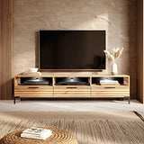 Selsey RIKKE - Meuble TV/Banc TV (chêne wotan, 160 cm, avec LED)