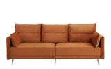 BHDesign Paul - Fauteuil Moderne Confortable - Velours - Coloris Camel