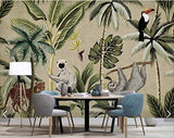 YFXGSTLI Papier Peint Toucan Singe Tropical Papier Peint Mural pour Mur De Mur Murales Murales Peintes À La Main Salon 3D Personnaliser W350xH256cm