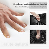 Yaheetech Fauteuil de Salon Confortable Cadre Métal Fauteuil de Chaise pour Salon Chambre Salle de Séjour Bureau Intérieur Noir