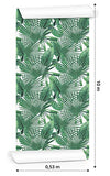 Muralo Papier Peint Feuilles Tropicales Vinyle Exotiques Végétation Jungle - 1337195339
