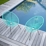 Happy Garden Lot de 2 fauteuils œuf Acapulco Aqua