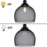 RWNTAOZM Hanging Cage Pendant Light - Φ28CM (11in), E27 40W, Noir Métal Mesh Suspension Luminaire en maille métallique plafonnier pour Restaurant Salon Chambre Cuisine Bar