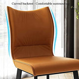 MZLaly Lot de 6 Chaises Salle Manger Cuir, Chaise Salon Moderne avec Pieds Acier Au Carbone Chaise Bureau (Color : Orange)