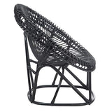 Paris Prix - Fauteuil Design en Rotin Margot 86cm Noir
