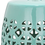 Safavieh EAC4508C Majorca Intérieur/Extérieur Tabouret de Jardin Céramique Turquoise Douce 33 x 33 x 46,99 cm