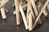 DuNord Design Table Basse Table d'appoint Algarve Bois flotté schwemmholz Massif Naturel Table en Verre