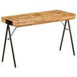 tidyard Table à Écrire Bois | Table de Bureau | Table Informatique Style Industriel en Bois de Manguier Massif 118 x 50 x 75 cm