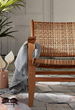 Kave Home - Fauteuil Grignoon avec accoudoirs en rotin et Structure en Bois Massif d'acacia pour Usage intérieur et extérieur