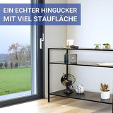 WENKO Console Meuble Style Industriel, Petite Console étroite, Meuble entrée - Bureau d'appoint, 3 Plateaux de Rangement, métal - MDF, L100xH80xL35 cm, Noir