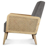 Déco en Ligne - Fauteuil Velours Gris cannage