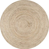 nuLOOM Tapis de sol Collection Rigo, en toile de Jute, tissé à la Main, style campagne, 180 cm, Rond