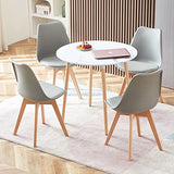 FURNITABLE Table de Salle à Manger Ronde, Table de Cuisine Scandinave pour Salon, Bureau, Cuisine, 4 Personnes, 80 x 80 x 74 Cm, Marbre