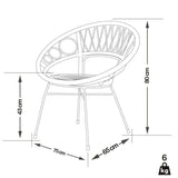 PACIFIC linea Fauteuil Angel - Rotin/Métal