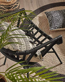 Kave Home - Chaise de Salle à Manger Kaly en rotin Noir avec accoudoirs et Pieds en Acier Noir