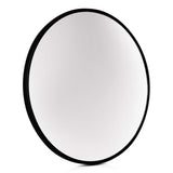 Elegance by Casa Chic - Grand Miroir Mural en métal - 58,5 cm Rond - Métal galvanisé - Noir