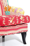 Kare design – Chaise Patchwork Aile, Tissu, Rouge/Multicolore