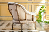 Fauteuil Rond Léonie - Bois massif, Bois ancien, Grand confort d'assise, Rembourrage intérieur dense, Finition brossÃ | Le charme du bois massif et de la toile de jute - Beige (L73 x H88 x P84 cm)