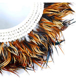 Coco Papaya Grand Miroir Juju Hat à Plumes et Coquillages Marron ø60cm
