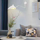 Simple Style Bras De Oscillation Applique Murale Avec Ombre De Dôme Mont Mural Applique Murale Pour Couloir Foyer Chambre à Manger Lampe Murale Câblé Avec On-éteindre L'interrupteu-Blanc 99x40cm