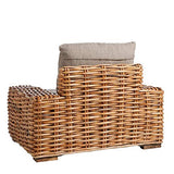 Tousmesmeubles Fauteuil en rotin Marron avec Coussin - SPANSKOR - L 108 x l 90 x H 71 - Neuf