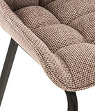 CLP Lot De 4 Chaises De Salle A Manger Saranda en Tissu I Chaise avec Surface D'assise Matelassée I Charge Max.160 Kg, Couleur:Marron Terre, Couleur du Cadre:Noir