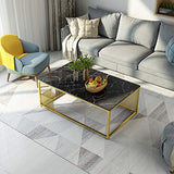 Tables basses de salon Table basse moderne pour le salon | Table de Cocktail de Table Rectangulaire en Marbre Mid-Century | Bureau Accueil Table de canapé d'extrémité | avec étagère de rangement | N