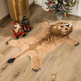 POHOVE Tapis imprimé léopard/lions/tigre, imitation fourrure - Pour décorer une chambre d'enfant, une salle de jeux sur le thème de la jungle