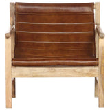 Tidyard Fauteuil de Relaxation | Fauteuil de Salon Vintage en Cuir Véritable Marron